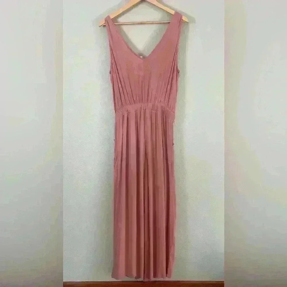 Le Lis Make Me Blush Jumpsuit Pockets Stretch Waist Tank Women's Medium - Picture 7 of 12